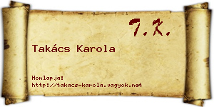 Takács Karola névjegykártya