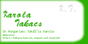 karola takacs business card